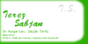 terez sabjan business card